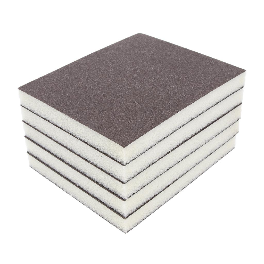 5 Pcs Coarse/Medium Grit Sanding Sponge Grey Small Area Polishing, 150 Grit