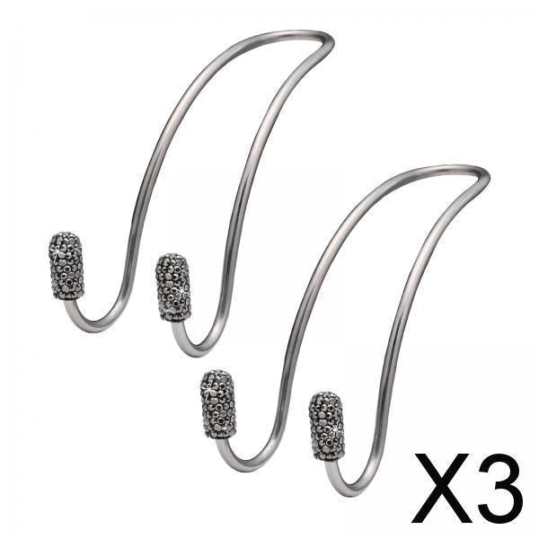 3x2Pcs Car Head Rest Hanger Hooks Grocery Purse Bags Organizer Brilliant Black