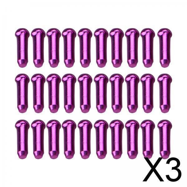 3x30x Bike Cable End Caps Bike Cable Caps for Cycling Mountain Road Bike Purple