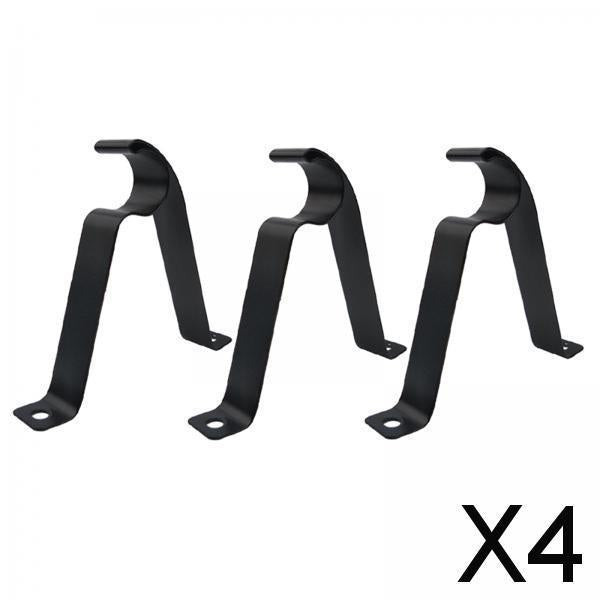 4xAdjustable 19-25mm Curtain Rod Brackets Window Blind Rod Holders Home Decor 19mm black