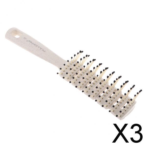 3xMen's Oily Hair Pick Comb Salon Dye Hairdressing Styling Wide Tooth White