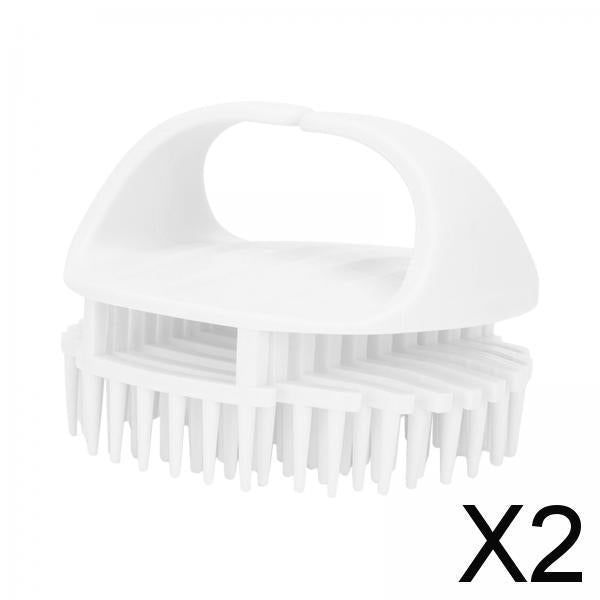 2xScalp Massager Shampoo Brush Hair Brush with Soft Silicone Bristles for Hair White