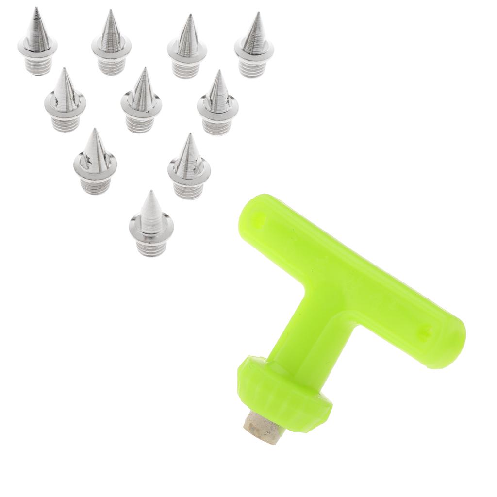 10pcs Replacement Carbon Steel Track Spikes + T Handle Track Spikes Wrench