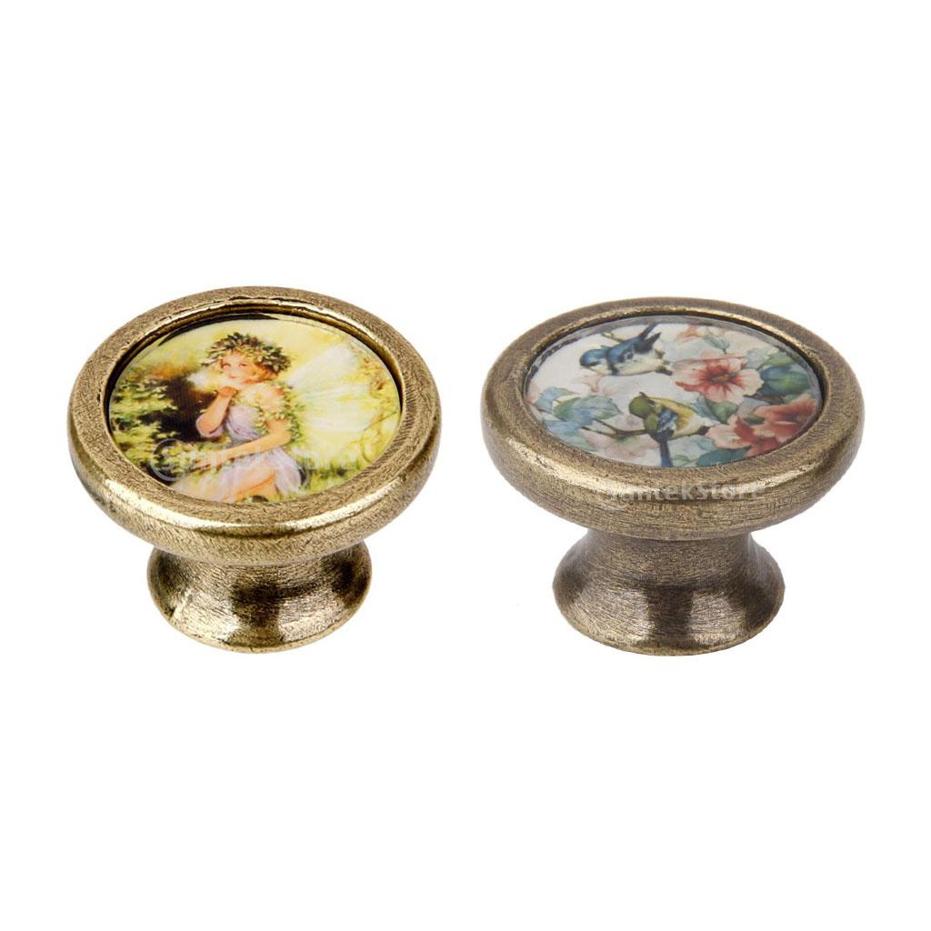 2 Pieces Retro Style Wardrobe Cabinet Door Pull Cupboard Drawer Handle Knobs