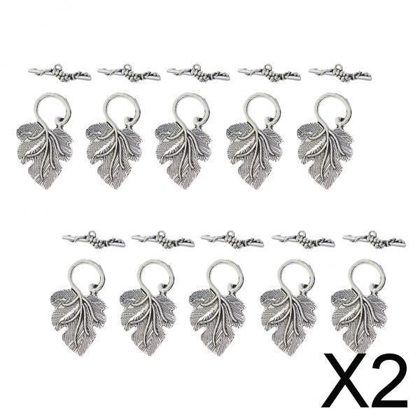 2x10 Sets Leaf OT Toggle Clasps Jewelry Clasp Connectors Jewelry DIY Silver
