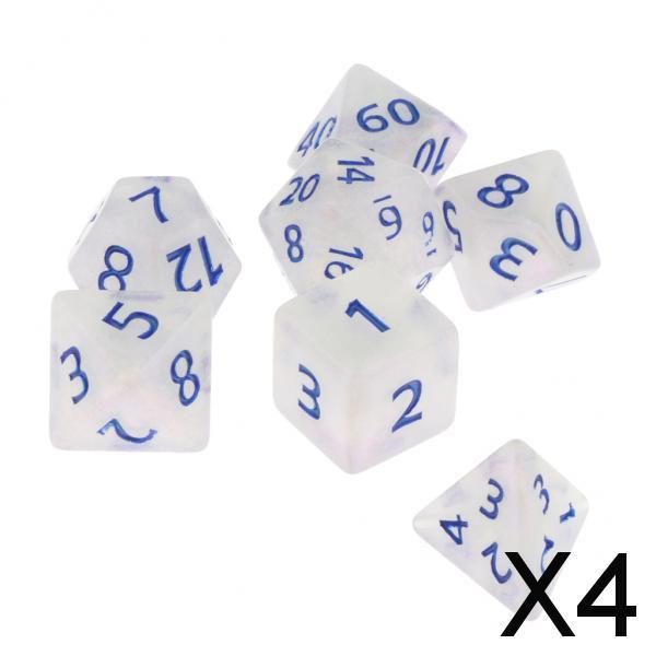 4x7/Set Plastic Polyhedral Dice Set for D&D Dungeons and Dragons Game Toy Style 7