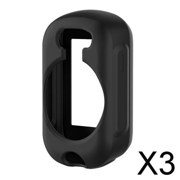 3xNew Silica Gel Case Shell Waterproof For Garmin edge130 GPS Watch Black