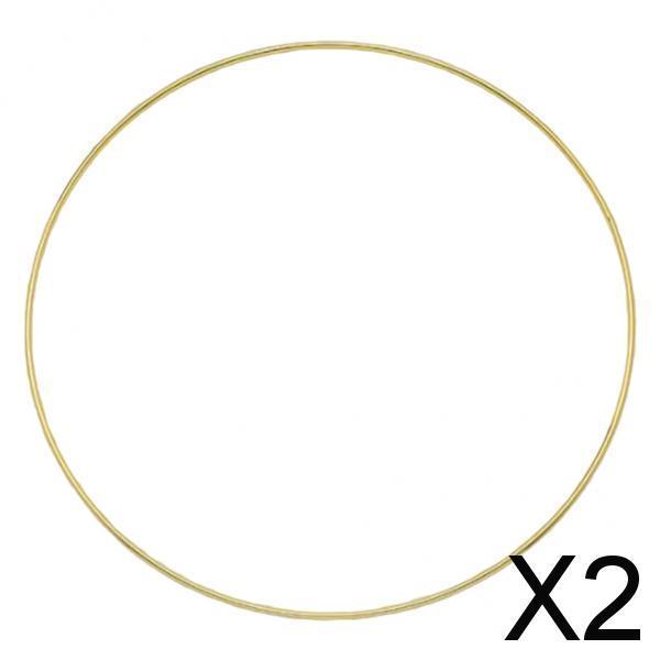 2xGold Metal Dream Catcher Dreamcatcher Rings Wreath Macrame Craft Hoops 12cm