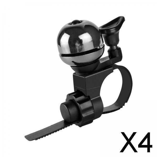 4xBike Bell Loud Crisp Clear Sound Accessory 90dB Brass Bell for Kids Black
