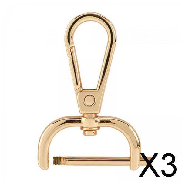 3xSwivel Snap Hooks Replacement DIY Crafts Trigger Clips Swivel Lobster Clasps 25mm Gold