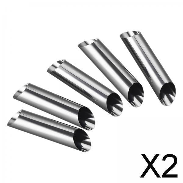 2x5 Pieces Food Grade Cannoli Form Tubes Stainless Steel for Pastry Desserts