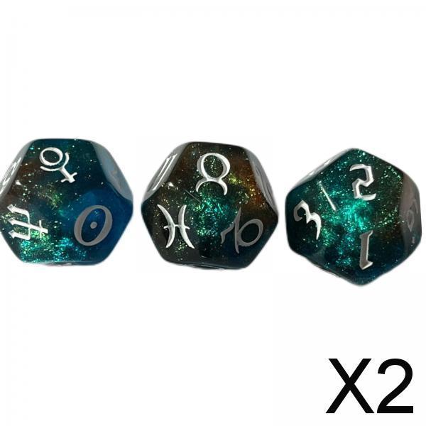 2xAstrology Dice Entertainment Toys for Party Game Table Games Dice Games