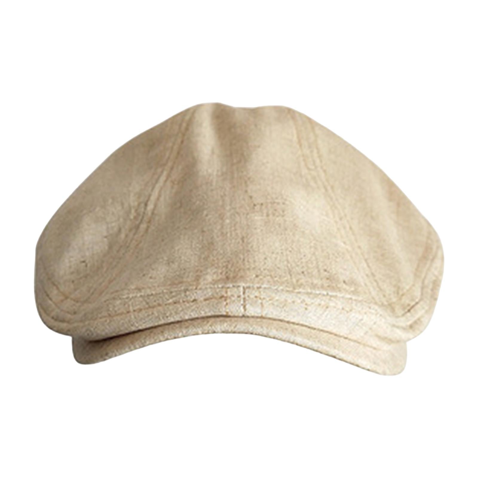 Autumn Winter Berets Hats Casual Octagonal Flat Hat for Autumn Spring Beige