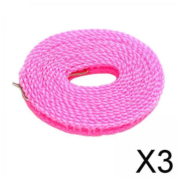 3xClothesline Stretchy Portable Laundry Cord for Garden Camping Accessories RV pink 500cm