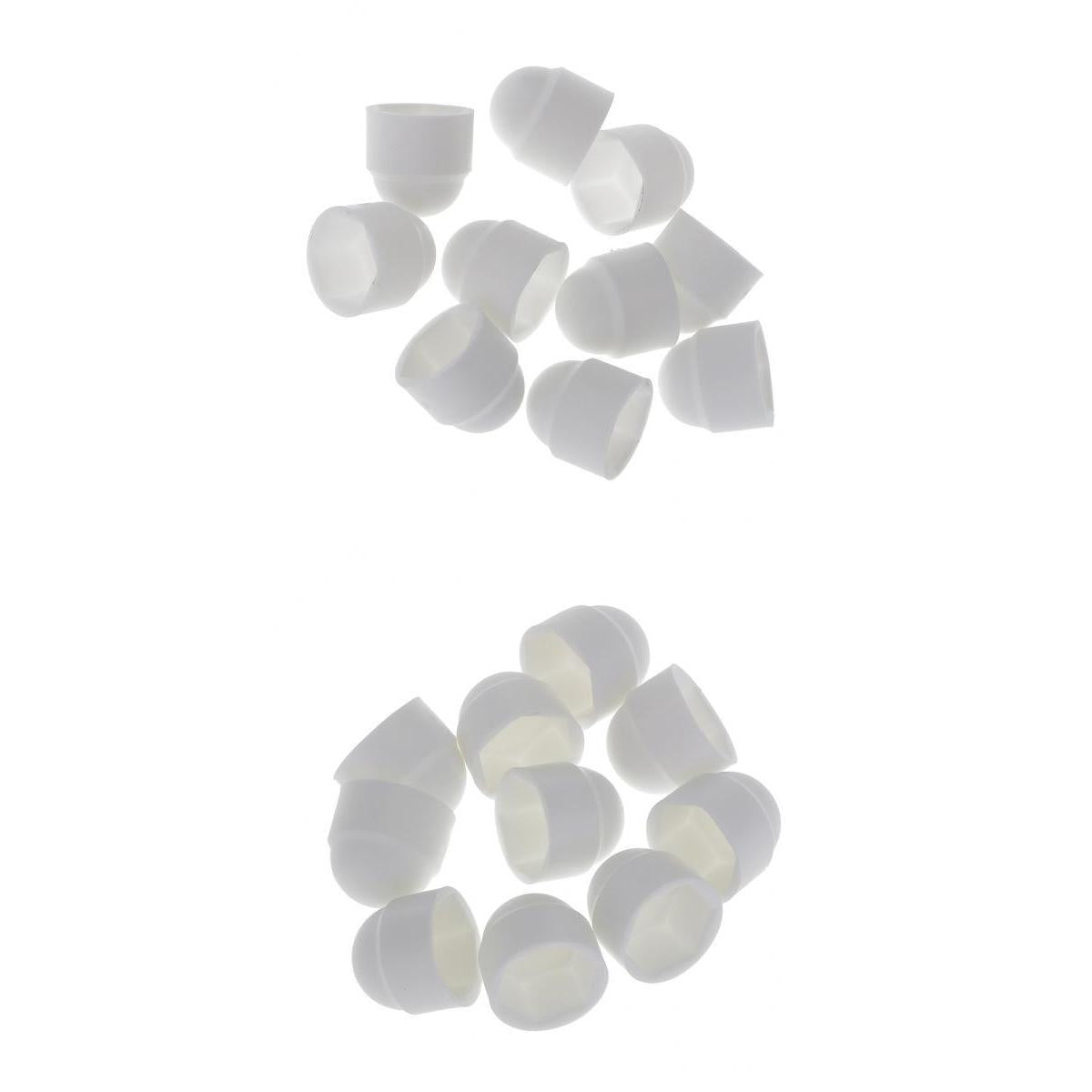 10pcs M8+10 pcs M6 White Dome Bolt Nut Protection Caps Cover Hexagon Screws