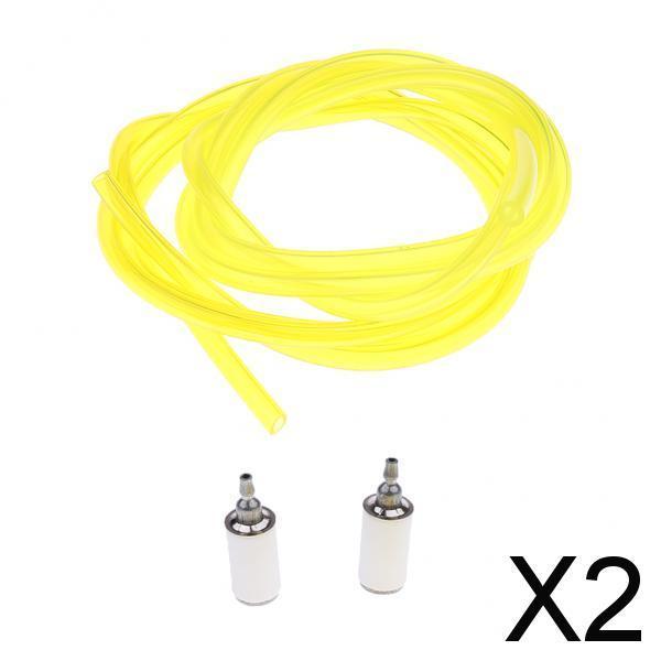 2xFeet Replacement Tygon Petrol Fuel Line Hose 2 Sizes and 2 Fuel Filters Kit