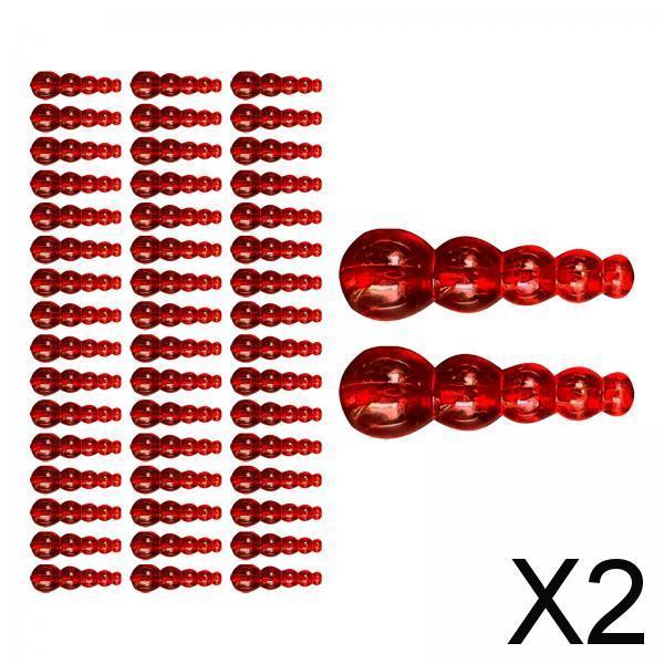 2x50Pcs Stacked Fishing Beads Kit Fishing Lures Tackle for Perch Trout Walleye Red