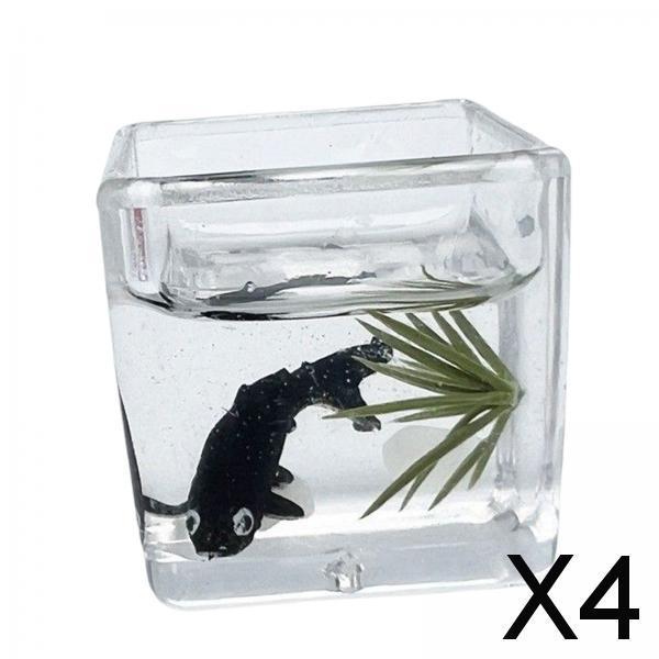 4xDoll House DIY Mini Model DIY Scene Accessories for Cabinet Decoration black