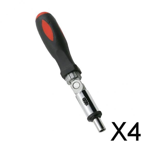 4xPortable 1/4 Inch Hex Left/Right Rotating 180 Degree Ratchet Screwdriver