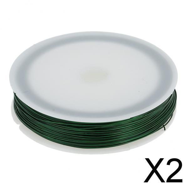 2x40m Iron Wire Thin Iron Line for DIY Model Making & Binding Green