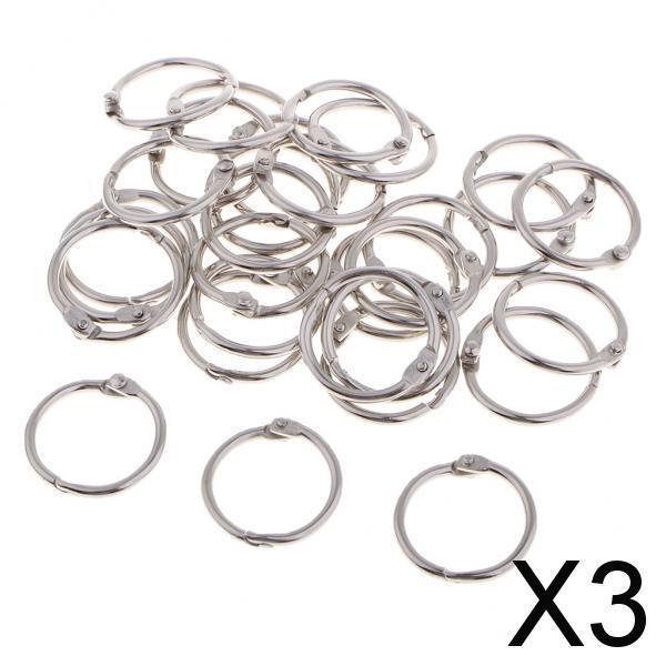 3x10/20/30 Sets Book Ring Small Loose Leaf Binder Rings Keychain Key Ring 20mm
