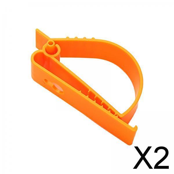 2xMultifunctional Belt Clamp Premium Labor Protection for Helmet Keychain Orange