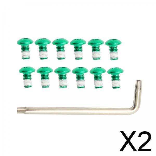 2x12x Bike Disc Brake Rotor Bolt M5x9mm T25 Screw Water Cage Mount Bolt Green