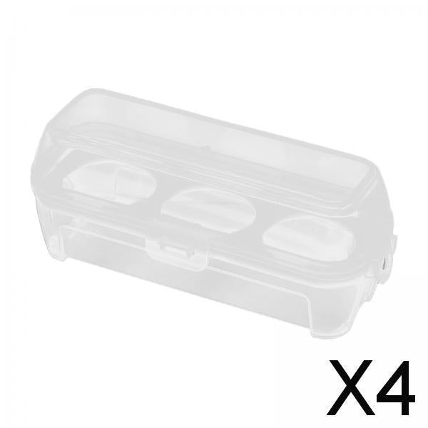 4xEgg Storage Box Organizer Travel Egg Carrying Case Hiking Egg Container Case 3 Grids 15.5x6.5x6cm