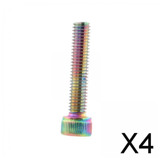 4xBike Headset Bolt Screw M6 Road Aluminum Alloy Cycling Folding Bike Metal Multicolor