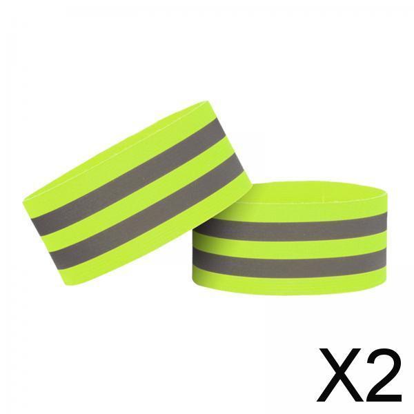 2xReflective Bands Adjustable Safety Reflector Tape Straps for Arm Leg Jogging