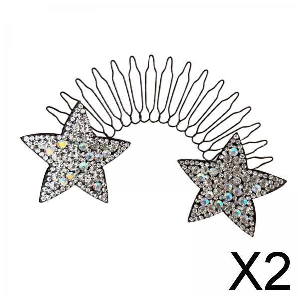 2xHair Clip Comb Hairpins for Girl Durable Hair Styling Tool for Long Hair Silver