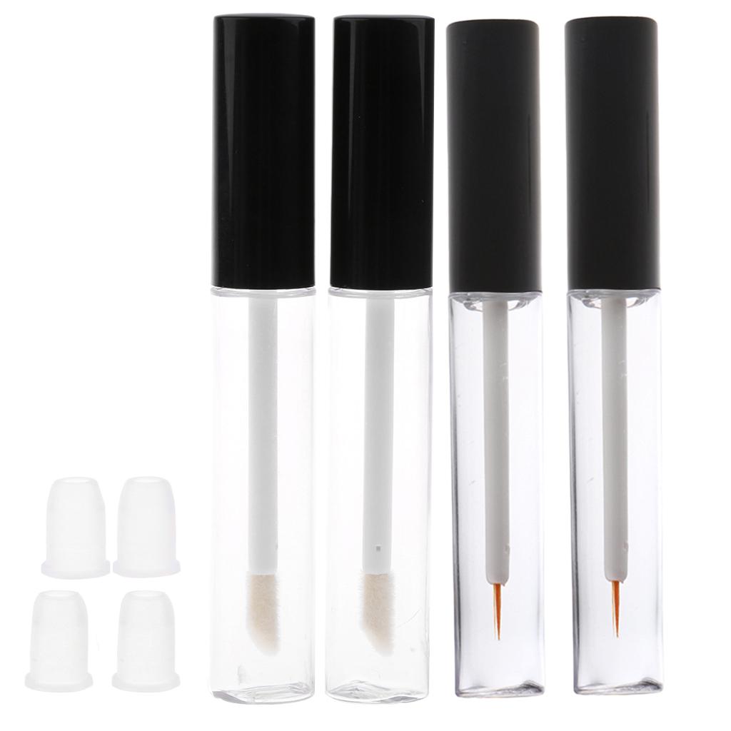 4 Pieces 7ml Refillable Empty Lip Gloss Eyeliner Tubes Essential Oil Bottles