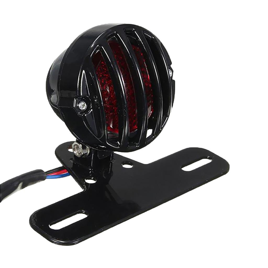 Side Mount License Plate Bracket Tail Brake Stop light For   Bobber