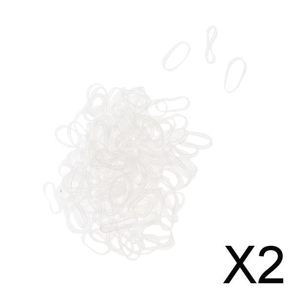 2xElastic Rubber Ring Band Ponytail Holder Rubber Hair Decoration for Women