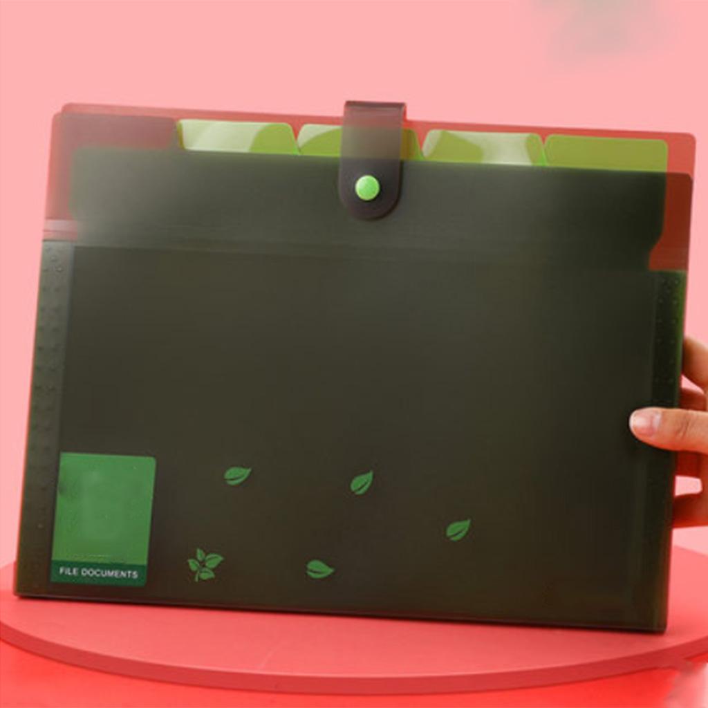Expanding File Folder Accordion Document Filing Organizer Bag Dark Green