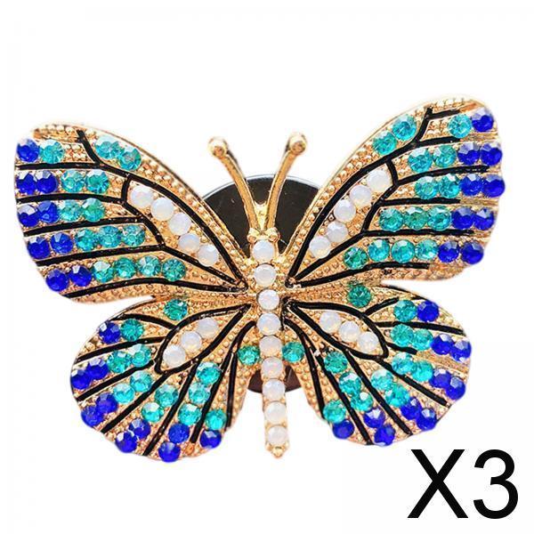 3xButterfly Car Vent Clips Car Interior Decor Universal Car Diffuser Vent Clip Blue