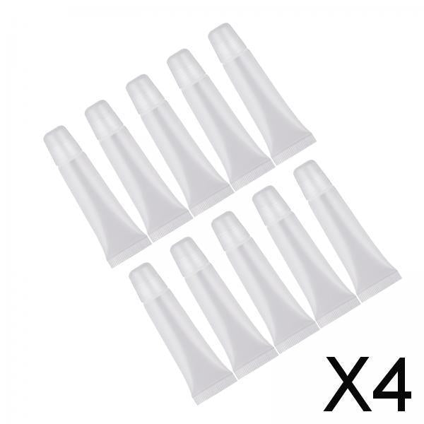 4x10x Lip Gloss Tubes Soft Empty Clear for Makeup DIY Lipgloss Base 10g