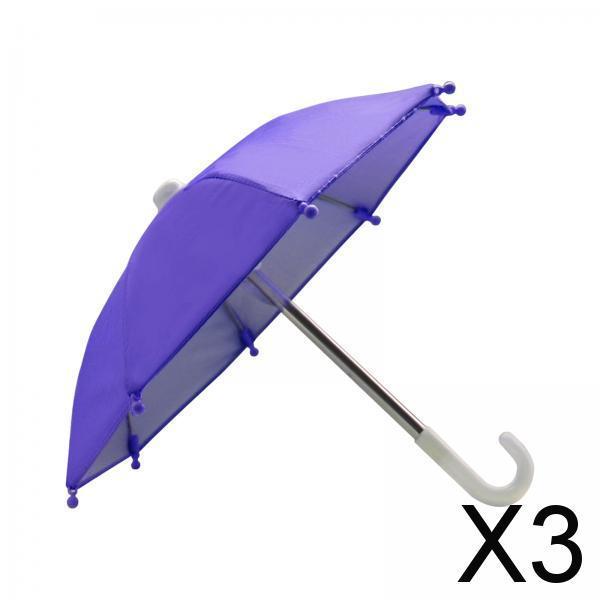 3xUniversal Phone Umbrella Sun Shade Outdoor Lightweight Cover Purple 
