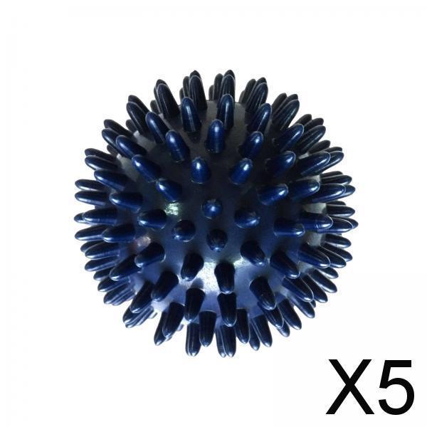 5xSpiky Massage Balls Manual Portable Foot Massage Ball for Shoulder Feet Neck Dark Blue