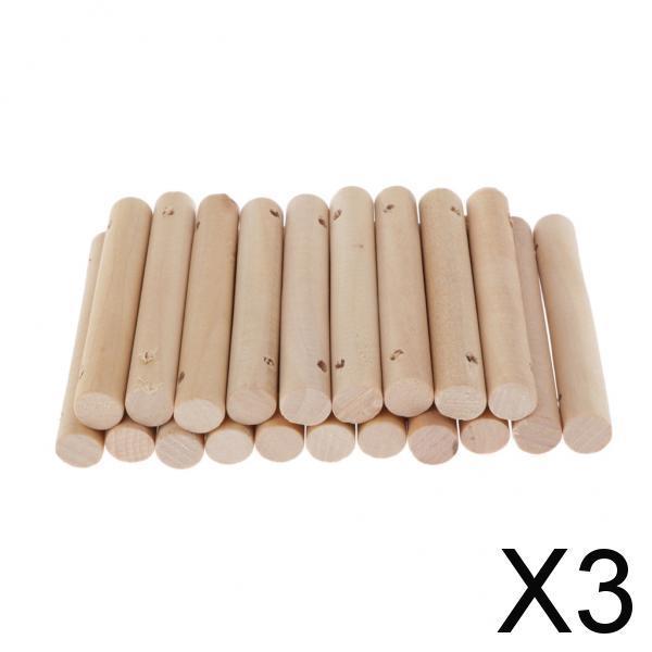 3x20 Pieces Round Wooden Stick DIY Unfinished Wood Crafts Making 7x1cm