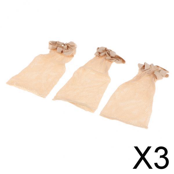 3x3Pcs Elastic Open End Mesh Net Wig Caps Stretchy Snood for Long Short Hair