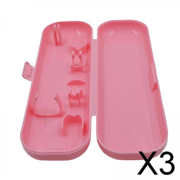 3xToothbrush Travel Case Protective Cover Compact Portable Holder for Bathroom Pink