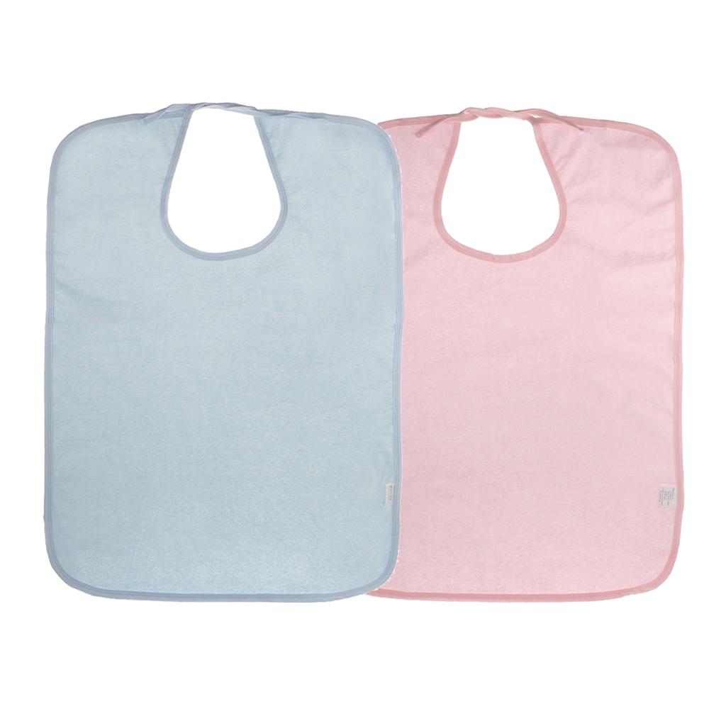 2 Pieces Adult Disability Bib Mealtime Cloth Protector Apron Waterproof