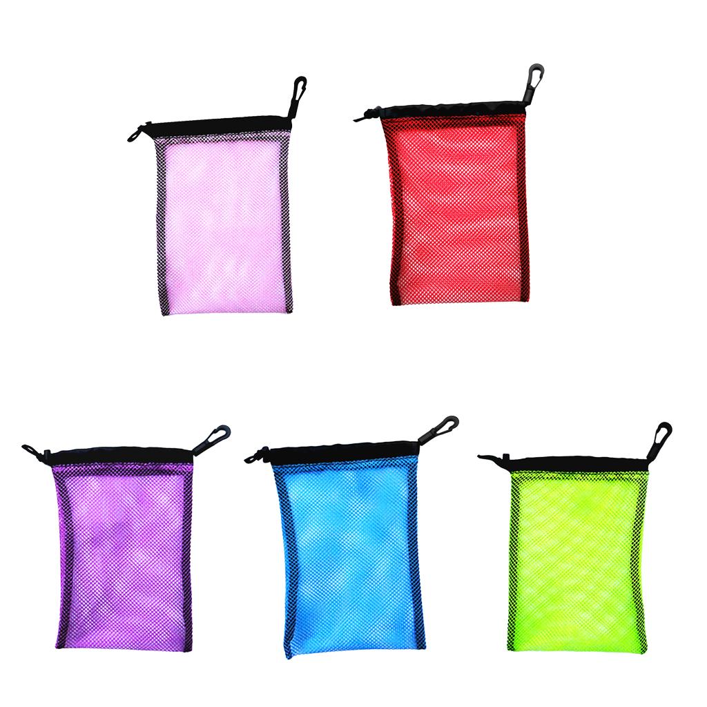 5 Pieces Dive Swimming Drawstring Mesh Bag Storage for Diving Scuba Snorkel