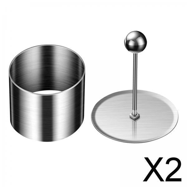 2xStainless Steel Food Ring Cupcake Mousse Rings for Souffle Sandwich Brownie small