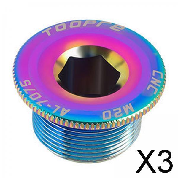 3xBicycle Crank Cover Crankset Bolt M20 Aluminum Alloy Road Bike  Multicolor