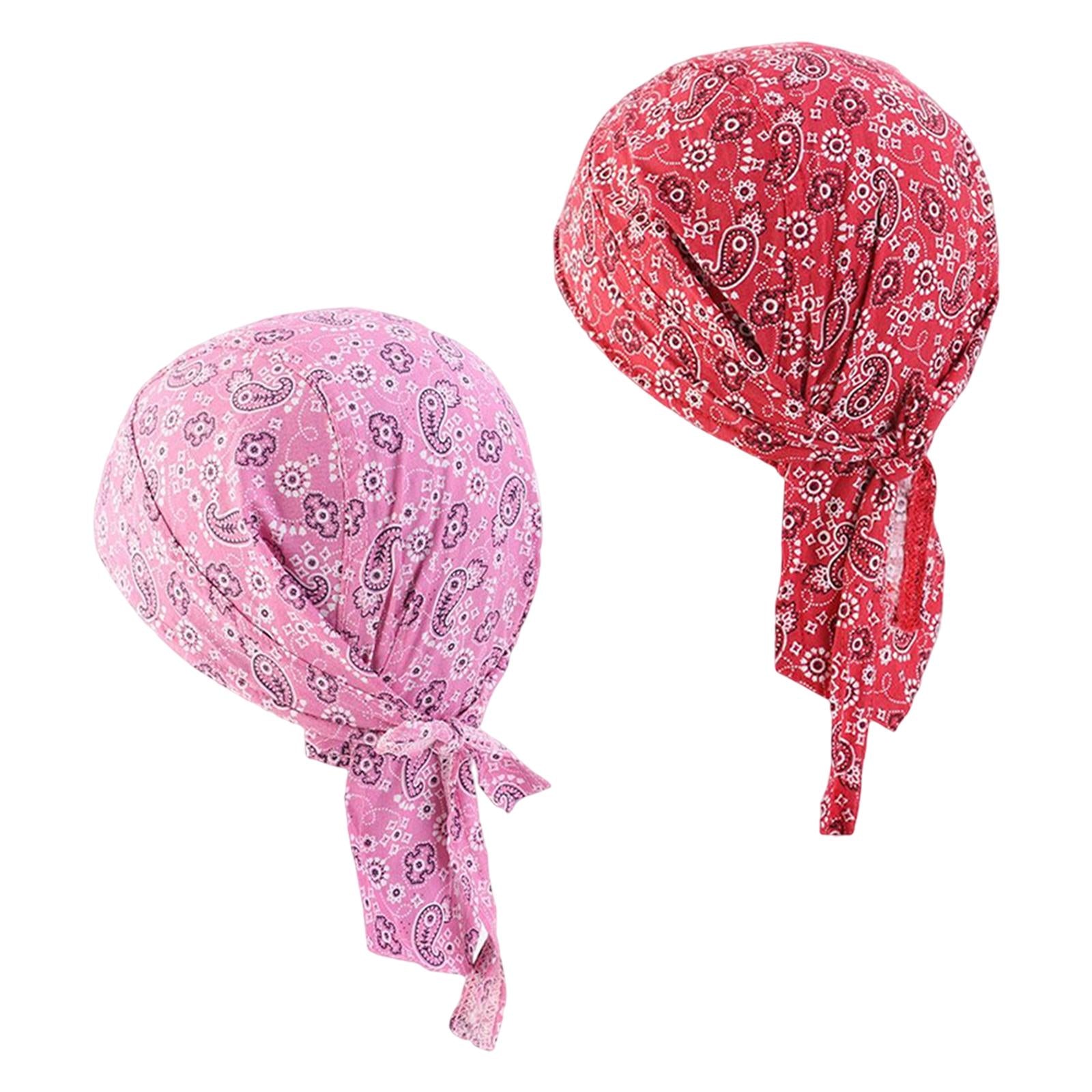 2Pcs Unisex Bandana Beanie Hat Men Women Headband for Fishing Outdoor Sport Pink and Wine Red