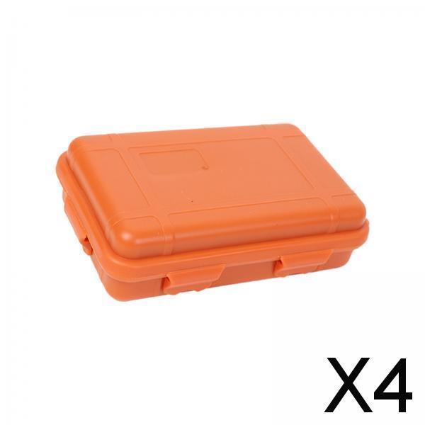 4xTool Box Dust Resistant Storage Case for Camping Backpacking Accessories Small Orange