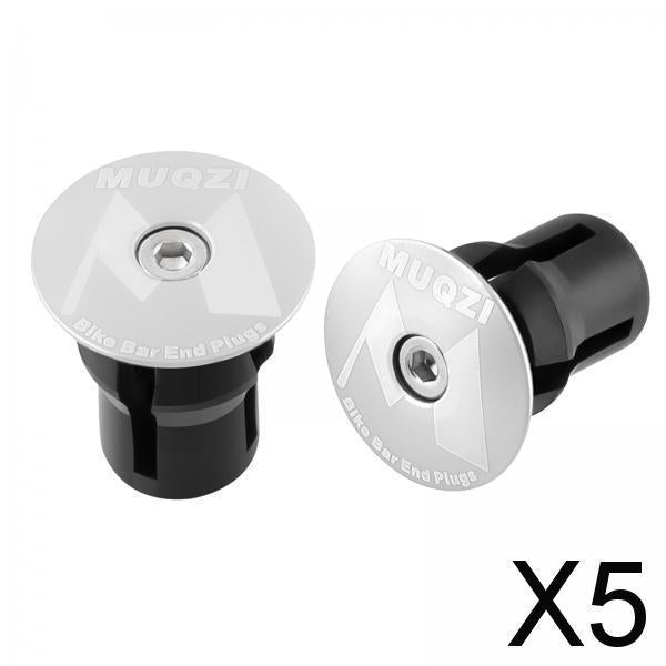 5x2x Bike Handle Bar Plugs Cap Bikes Bar End Plugs for BMX Cycling Most Bicycle Silver M Marks