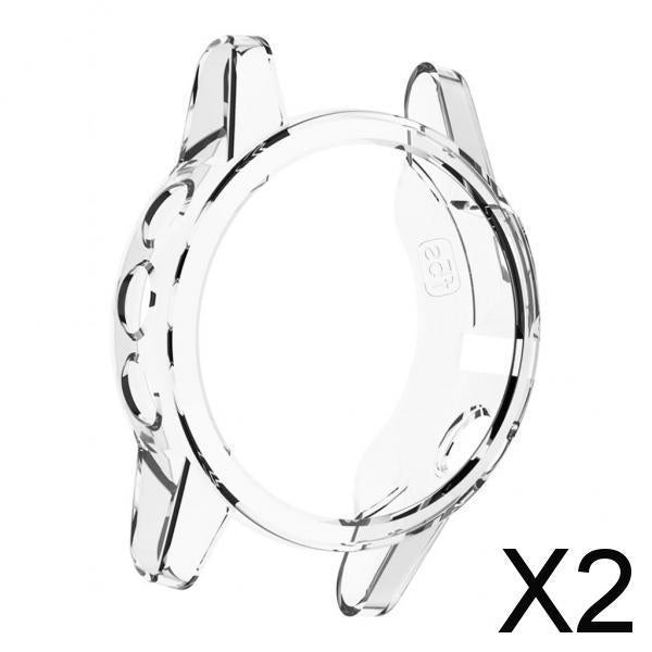 2xSmart Watch Screen Case Cover Silicone Protector for Garmin Fenix 5S white